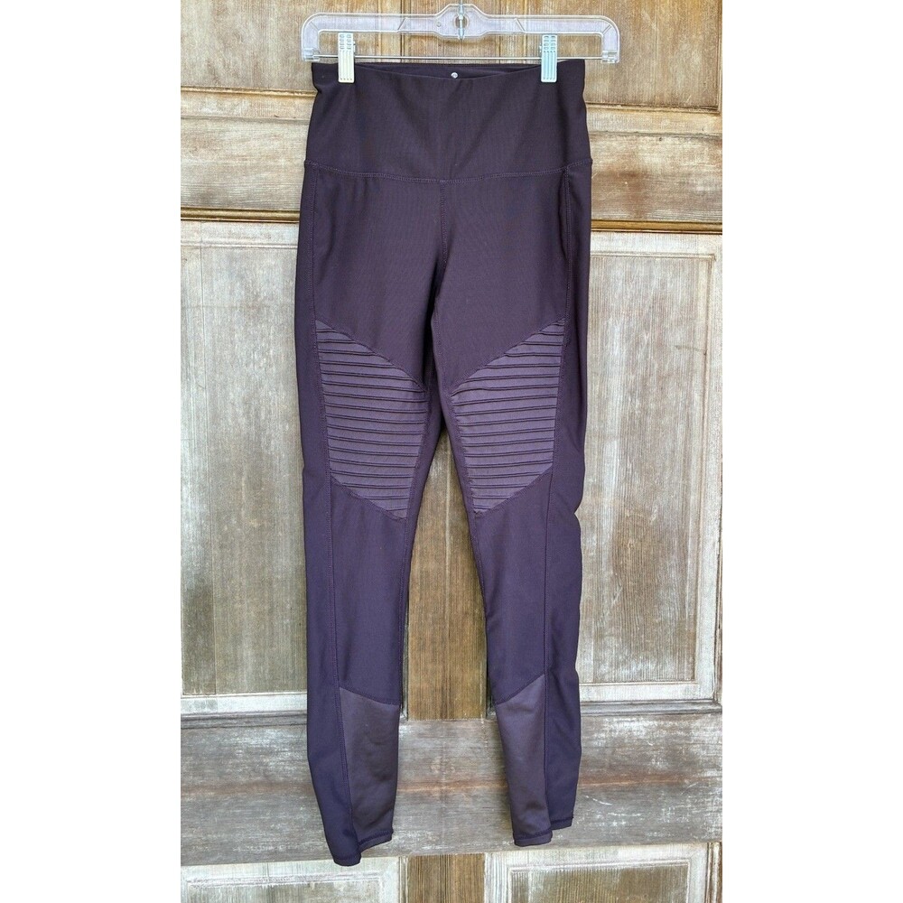 Abana | Plum Textured Ankle Leggings Workout Active Yoga XS